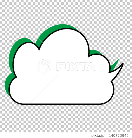 Simple cloud-shaped speech bubble illustration: Fluffy speech balloon (white background) Simple cloud-shaped speech bubble illustration: Fluffy speech balloon (white background) 140723943