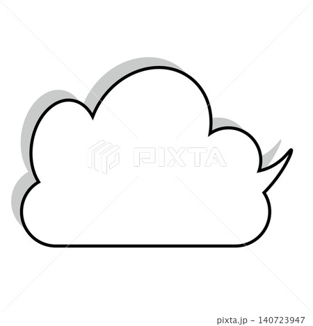 シンプルな雲形吹き出しのイラスト もくもくのスピーチバルーン(白背景) シンプルな雲形吹き出しのイラスト もくもくのスピーチバルーン(白背景) 140723947