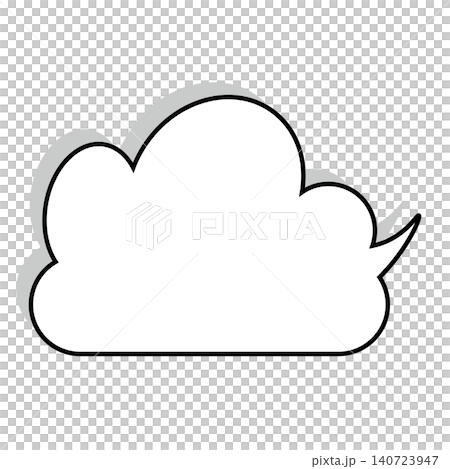 シンプルな雲形吹き出しのイラスト もくもくのスピーチバルーン(白背景) シンプルな雲形吹き出しのイラスト もくもくのスピーチバルーン(白背景) 140723947