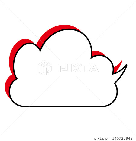 シンプルな雲形吹き出しのイラスト もくもくのスピーチバルーン(白背景) シンプルな雲形吹き出しのイラスト もくもくのスピーチバルーン(白背景) 140723948