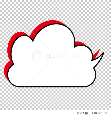 Simple cloud-shaped speech bubble illustration: Fluffy speech balloon (white background) Simple cloud-shaped speech bubble illustration: Fluffy speech balloon (white background) 140723948