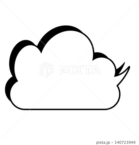 シンプルな雲形吹き出しのイラスト　もくもくのスピーチバルーン（白背景） 140723949