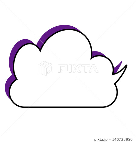 シンプルな雲形吹き出しのイラスト もくもくのスピーチバルーン(白背景) シンプルな雲形吹き出しのイラスト もくもくのスピーチバルーン(白背景) 140723950