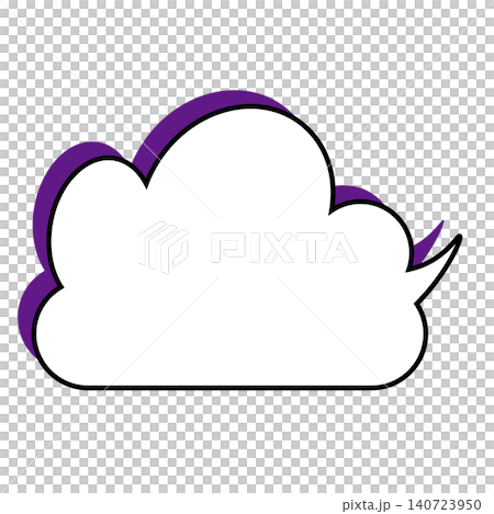 シンプルな雲形吹き出しのイラスト もくもくのスピーチバルーン(白背景) シンプルな雲形吹き出しのイラスト もくもくのスピーチバルーン(白背景) 140723950