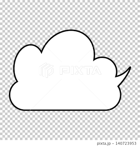 Simple cloud-shaped speech bubble illustration: Fluffy speech balloon (white background) Simple cloud-shaped speech bubble illustration: Fluffy speech balloon (white background) 140723953