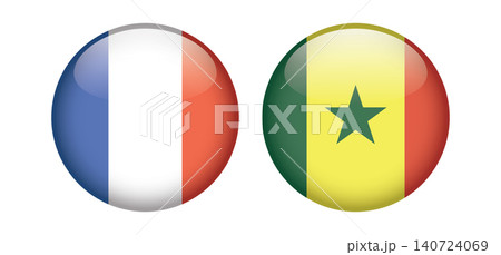 World Cup 2026 group I teams flags from round 3D buttons icons France - Senegal World Cup 2026 group I teams flags from round 3D buttons icons France - Senegal 140724069