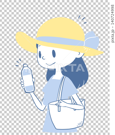 熱中症対策をする女性 140724998