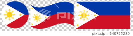 Philippines national flag collection. Philippines circle flag in round shape. Waving flag of Philippines isolated.. Philippines national flag collection. Philippines circle flag in round shape. Waving flag of Philippines isolated.. 140725289