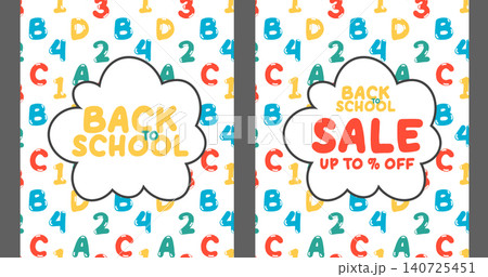 Welcome back to school and sale. Vector poster Welcome back to school and sale. Vector poster 140725451