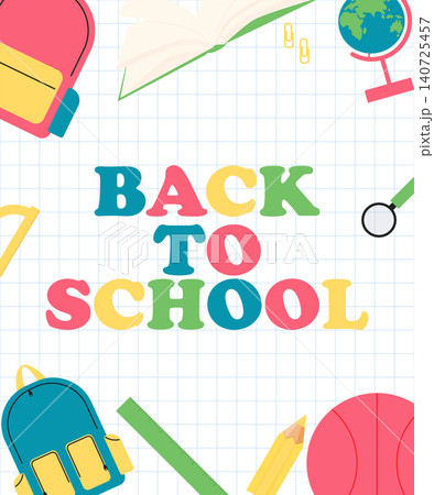 poster Back to School. childrens school. vector 140725457