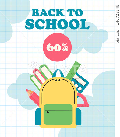 Back to school vector banner. sale and special offer. Vector 140725549