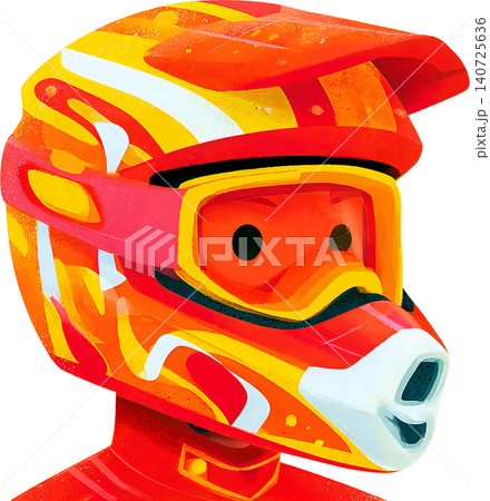 Cute Boy Wearing Colorful Racing Helmet Illustration 140725636