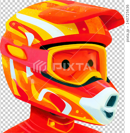 Cute Boy Wearing Colorful Racing Helmet Illustration Cute Boy Wearing Colorful Racing Helmet Illustration 140725636