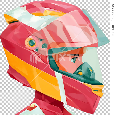 Cute Boy Wearing Colorful Racing Helmet Illustration Cute Boy Wearing Colorful Racing Helmet Illustration 140725639