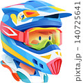 Cute Boy Wearing Colorful Racing Helmet Illustration 140725641