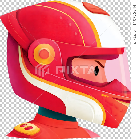 Cute Boy Wearing Colorful Racing Helmet Illustration Cute Boy Wearing Colorful Racing Helmet Illustration 140725644