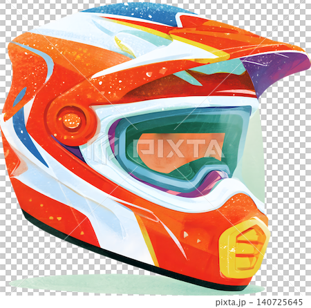 Cute Boy Wearing Colorful Racing Helmet Illustration Cute Boy Wearing Colorful Racing Helmet Illustration 140725645