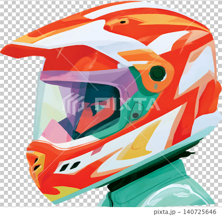 Cute Boy Wearing Colorful Racing Helmet Illustration Cute Boy Wearing Colorful Racing Helmet Illustration 140725646