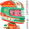 Cute Boy Wearing Colorful Racing Helmet Illustration 140725655