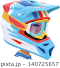 Cute Boy Wearing Colorful Racing Helmet Illustration 140725657