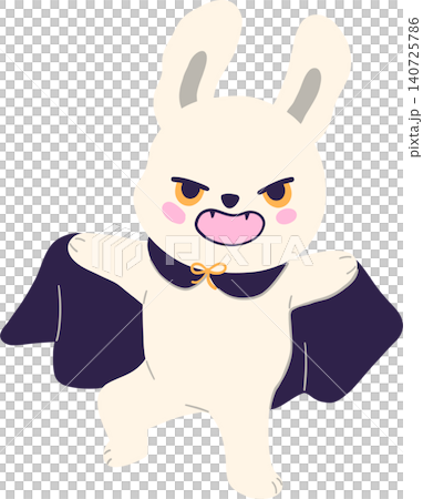 Sassy Halloween Preppy Vampire Rabbit with Cape in Coquette style Cute Spooky Clipart Sassy Halloween Preppy Vampire Rabbit with Cape in Coquette style Cute Spooky Clipart 140725786