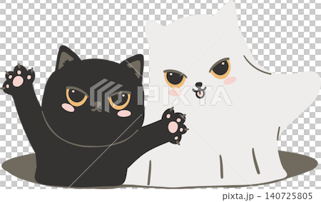 Sassy Halloween Preppy Black Cat and Ghost Costume Peeking from Hole in Coquette style Cute Spooky Clipart Sassy Halloween Preppy Black Cat and Ghost Costume Peeking from Hole in Coquette style Cute Spooky Clipart 140725805
