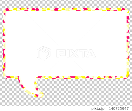 Stained glass style speech bubble, triangle pattern, square Stained glass style speech bubble, triangle pattern, square 140725947