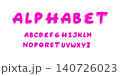 Bright pink alphabet. Isolated English alphabet. Vibrating font design. vector 140726023