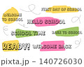 a set of inscriptions on the Back to School theme. contour style. vector illustration 140726030