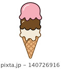 3段重ねのアイスクリームのアイコン 140726916
