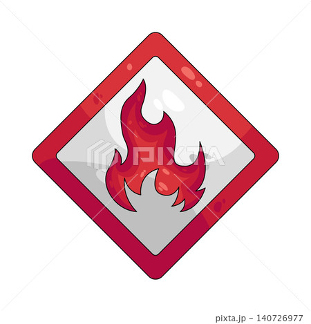 Illustration of flammable sign Illustration of flammable sign 140726977