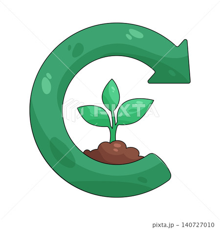 Illustration of Green sprout inside a recycling symbol Illustration of Green sprout inside a recycling symbol 140727010