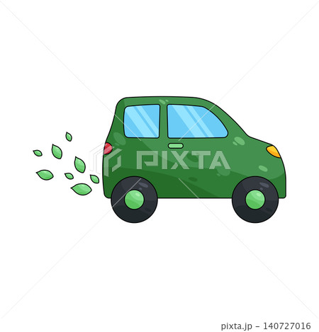 Illustration of Green car with leaves 140727016