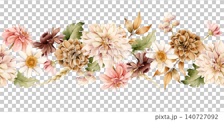 Autumn flowers Seamless Border. Fall plants Dahlia Chrysanthemum Daisy. Watercolor hand drawn floral illustration isolated on white background wedding home textile cosmetic package porcelain crockery Autumn flowers Seamless Border. Fall plants Dahlia Chrysanthemum Daisy. Watercolor hand drawn floral illustration isolated on white background wedding home textile cosmetic package porcelain crockery 140727092