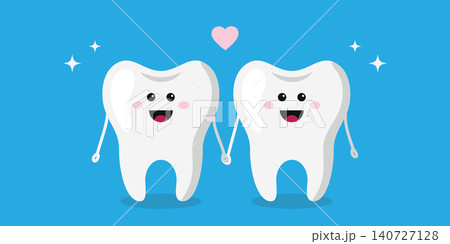 two cute tooth characters holding hands vector illustration two cute tooth characters holding hands vector illustration 140727128