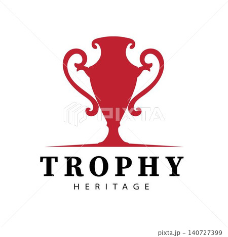 Elegant Trophy Vase Logo with Ornamental Handles for Heritage and Luxury Branding 140727399