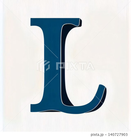 Blue letter L on white background, 3d render, square image Blue letter L on white background, 3d render, square image 140727903
