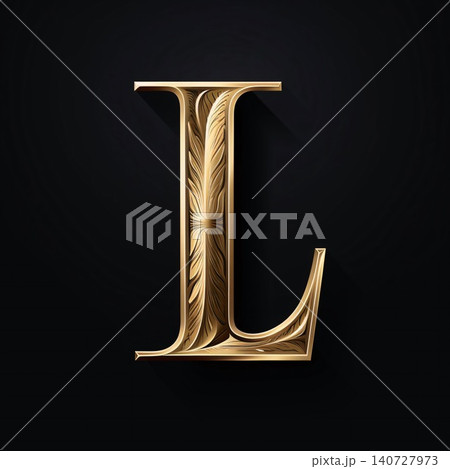 Vector gold letter L for your design. Luxury golden font. 140727973