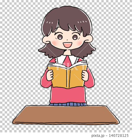 [Children] Girl giving a presentation [School] 140728125