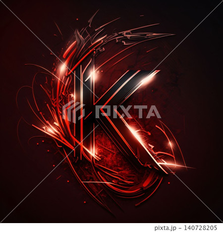 Futuristic letter K in futuristic style on dark background. Vector illustration. Futuristic letter K in futuristic style on dark background. Vector illustration. 140728205