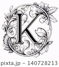 Beautiful monogram in vintage style. Letter K in the Gothic style. 140728213