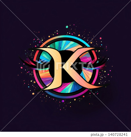 K letter logo with colorful splash on black background, vector illustration. K letter logo with colorful splash on black background, vector illustration. 140728241