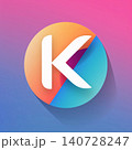 letter k icon, flat design, long shadow, eps10 140728247