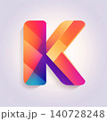 Colorful alphabet letter K, vector design template elements for your application or corporate identity. 140728248