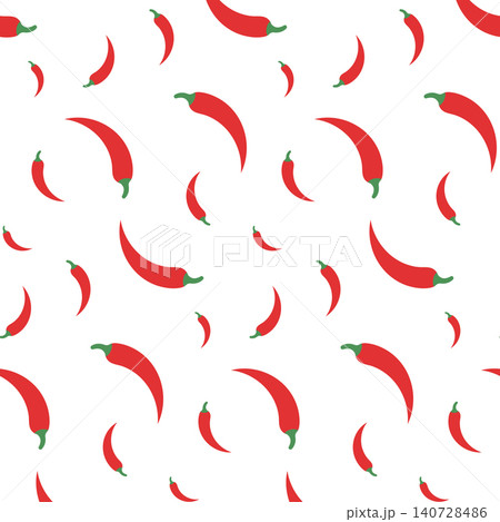 Red chili pepper on white seamless pattern Red chili pepper on white seamless pattern 140728486