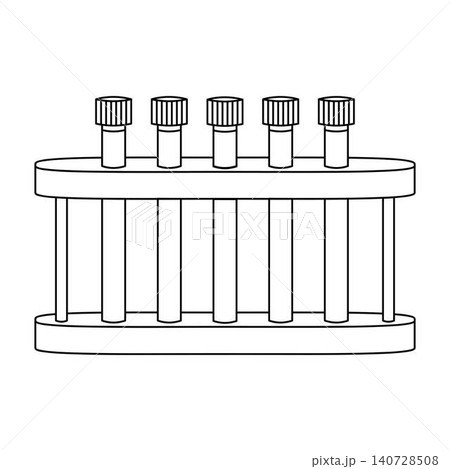 Test tube stand with test tubes 140728508