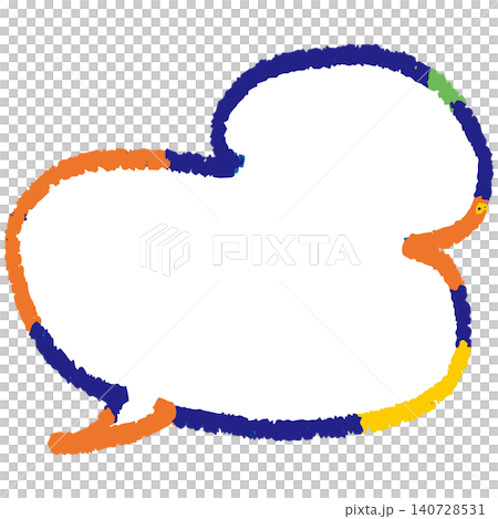 Colorful, hand-drawn speech bubbles that look like they were drawn with crayons. Cool-toned frame. Colorful, hand-drawn speech bubbles that look like they were drawn with crayons. Cool-toned frame. 140728531