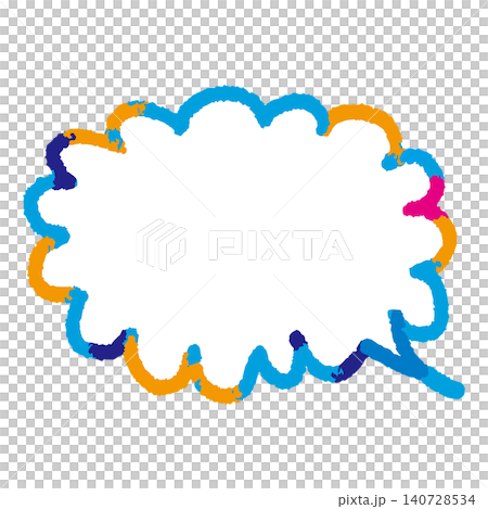 Colorful, hand-drawn speech bubbles that look like they were drawn with crayons. Cool-toned frame. Colorful, hand-drawn speech bubbles that look like they were drawn with crayons. Cool-toned frame. 140728534
