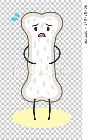 Bone illustration showing a person suffering from reduced bone mass. Bone illustration showing a person suffering from reduced bone mass. 140728766