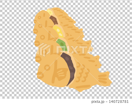 A set of illustrations of taiyaki lined up. A set of illustrations of taiyaki lined up. 140728781